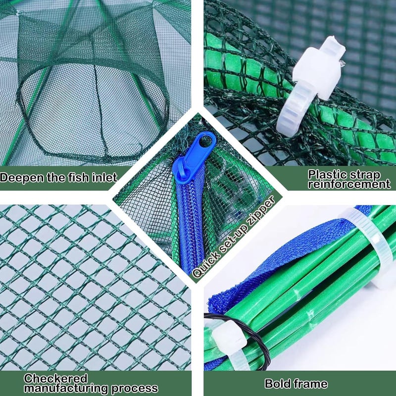 Leukate Collapsible Fishing Bait Minnow Trap - Durable Fish Trap Net for Minnow, Crab, Crayfish, Shrimp Fish Trap Net - Designed for Minnows and Beyond - Image 3